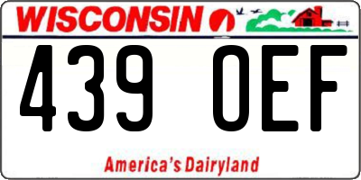 WI license plate 439OEF