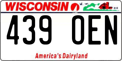 WI license plate 439OEN
