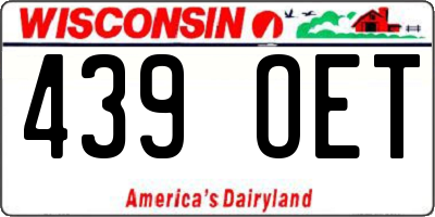 WI license plate 439OET