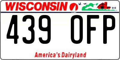 WI license plate 439OFP