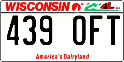 WI license plate 439OFT