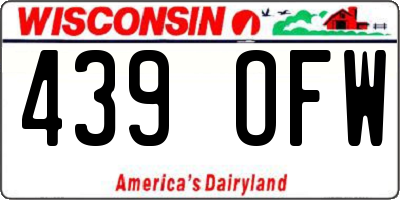 WI license plate 439OFW