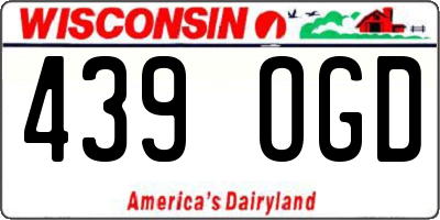 WI license plate 439OGD