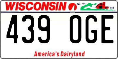 WI license plate 439OGE