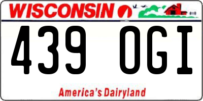 WI license plate 439OGI