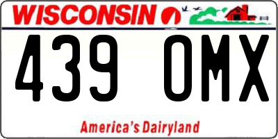 WI license plate 439OMX