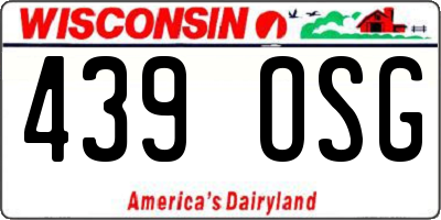 WI license plate 439OSG
