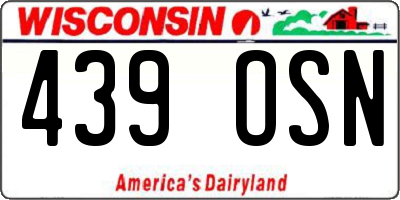 WI license plate 439OSN