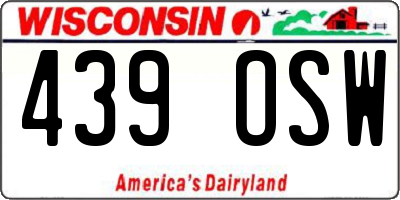 WI license plate 439OSW