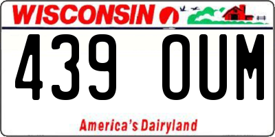 WI license plate 439OUM