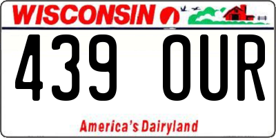 WI license plate 439OUR