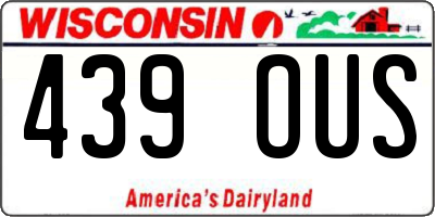 WI license plate 439OUS
