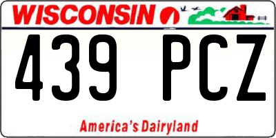 WI license plate 439PCZ