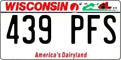WI license plate 439PFS