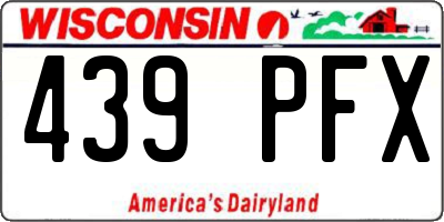 WI license plate 439PFX