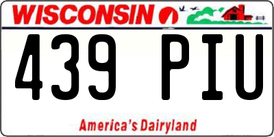 WI license plate 439PIU