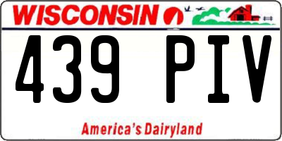 WI license plate 439PIV