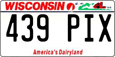 WI license plate 439PIX