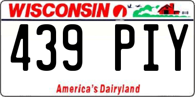 WI license plate 439PIY