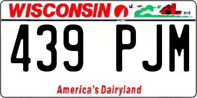 WI license plate 439PJM