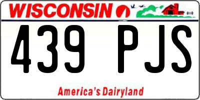 WI license plate 439PJS