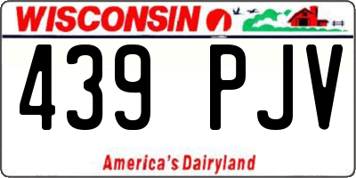 WI license plate 439PJV