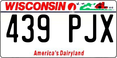 WI license plate 439PJX