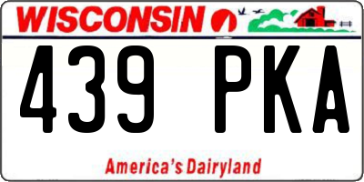 WI license plate 439PKA