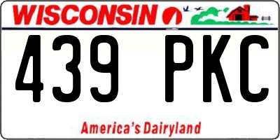 WI license plate 439PKC