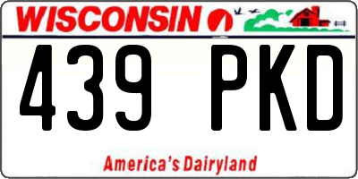 WI license plate 439PKD