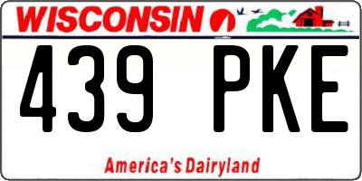 WI license plate 439PKE