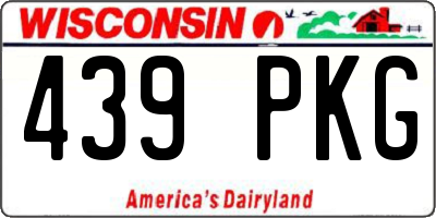 WI license plate 439PKG