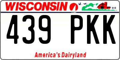 WI license plate 439PKK