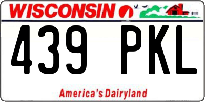 WI license plate 439PKL