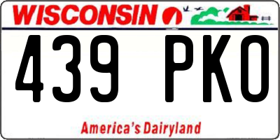 WI license plate 439PKO