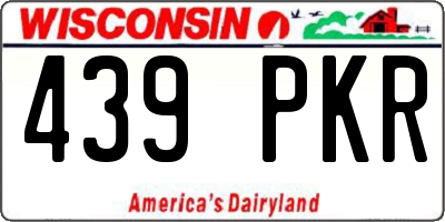 WI license plate 439PKR