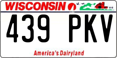 WI license plate 439PKV
