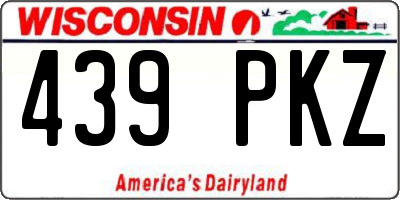 WI license plate 439PKZ