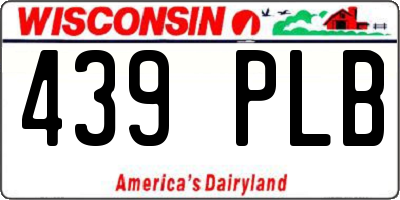 WI license plate 439PLB