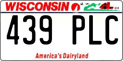 WI license plate 439PLC
