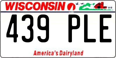 WI license plate 439PLE