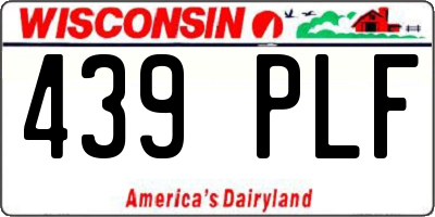 WI license plate 439PLF