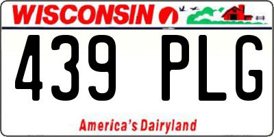 WI license plate 439PLG