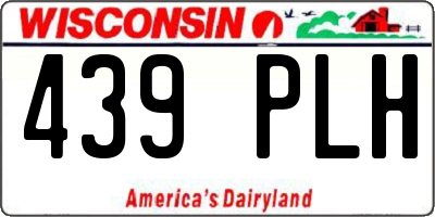 WI license plate 439PLH