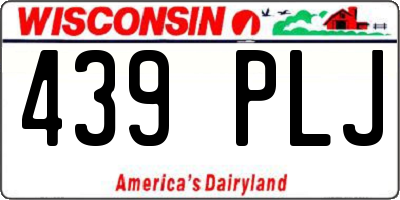 WI license plate 439PLJ