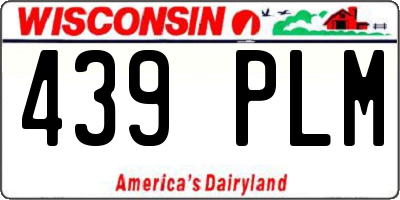 WI license plate 439PLM