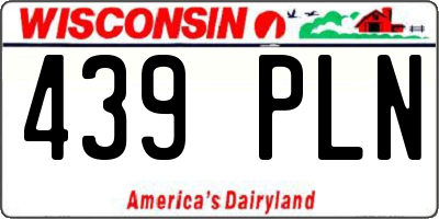WI license plate 439PLN