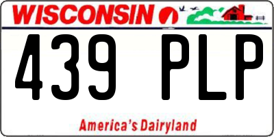 WI license plate 439PLP