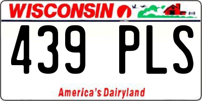 WI license plate 439PLS