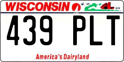 WI license plate 439PLT